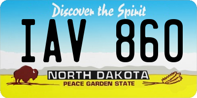 ND license plate IAV860