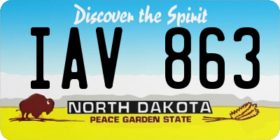 ND license plate IAV863