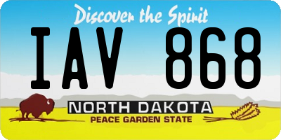 ND license plate IAV868