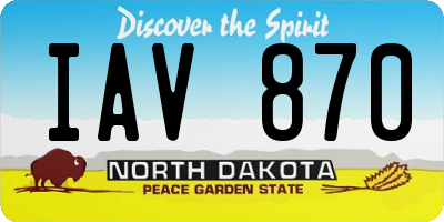 ND license plate IAV870