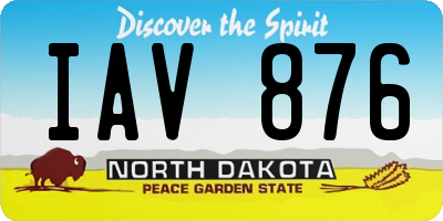 ND license plate IAV876