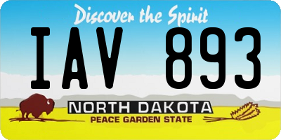 ND license plate IAV893