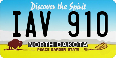 ND license plate IAV910
