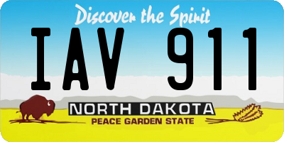ND license plate IAV911