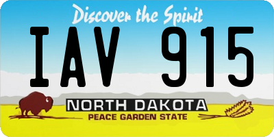 ND license plate IAV915