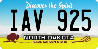 ND license plate IAV925
