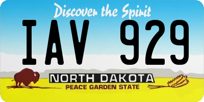 ND license plate IAV929