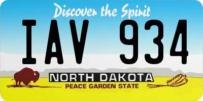 ND license plate IAV934