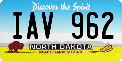 ND license plate IAV962