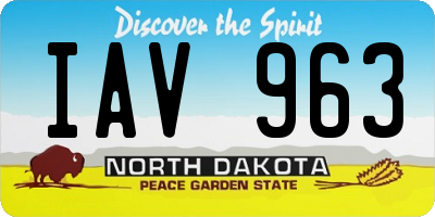 ND license plate IAV963