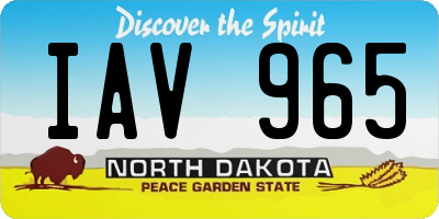 ND license plate IAV965