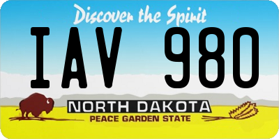 ND license plate IAV980
