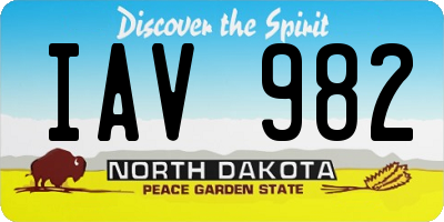 ND license plate IAV982