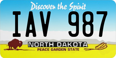 ND license plate IAV987