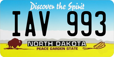 ND license plate IAV993