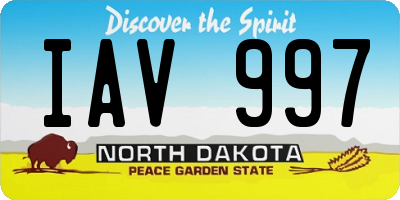ND license plate IAV997