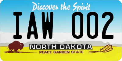 ND license plate IAW002