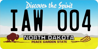 ND license plate IAW004