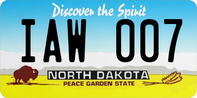 ND license plate IAW007