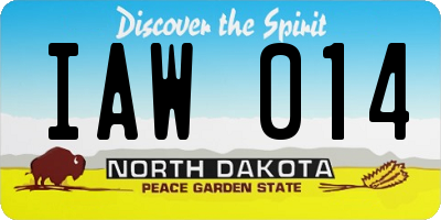 ND license plate IAW014