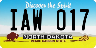 ND license plate IAW017