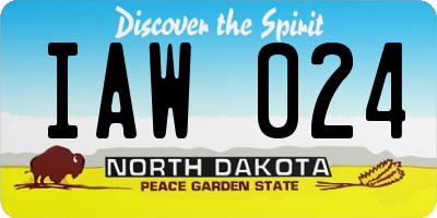 ND license plate IAW024