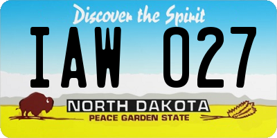 ND license plate IAW027