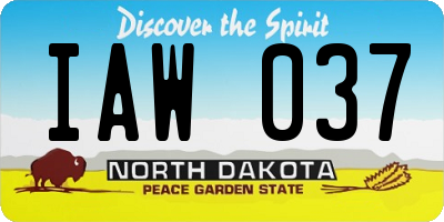 ND license plate IAW037