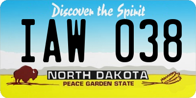 ND license plate IAW038