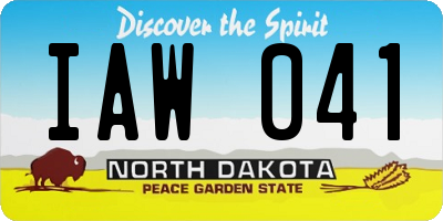 ND license plate IAW041