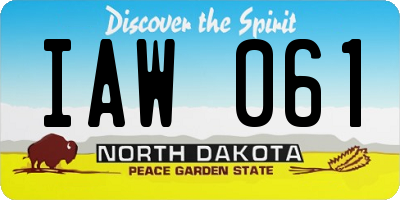 ND license plate IAW061