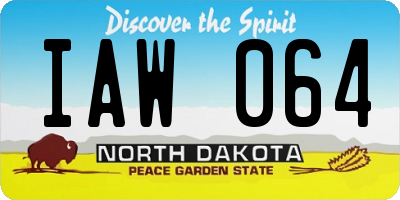ND license plate IAW064