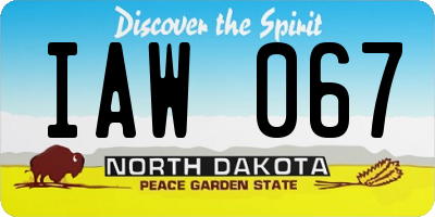 ND license plate IAW067