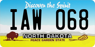 ND license plate IAW068