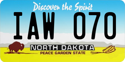 ND license plate IAW070