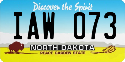 ND license plate IAW073