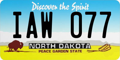 ND license plate IAW077