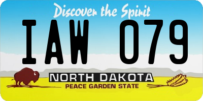 ND license plate IAW079