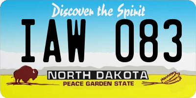 ND license plate IAW083