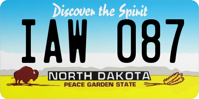 ND license plate IAW087