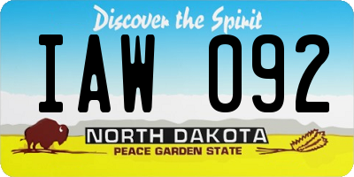 ND license plate IAW092