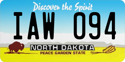 ND license plate IAW094
