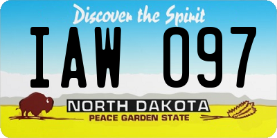 ND license plate IAW097