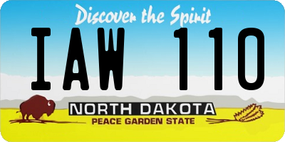 ND license plate IAW110
