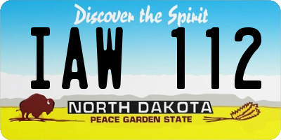 ND license plate IAW112