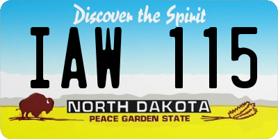 ND license plate IAW115