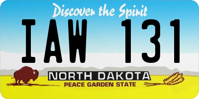 ND license plate IAW131