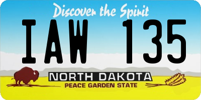ND license plate IAW135