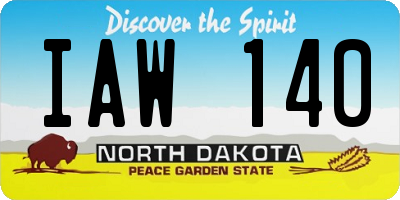ND license plate IAW140