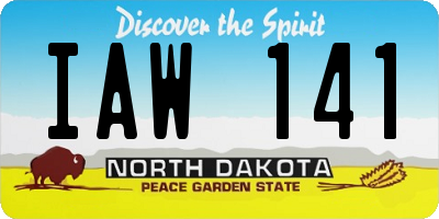 ND license plate IAW141